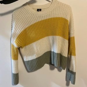 Yellow, Crem and green sweater